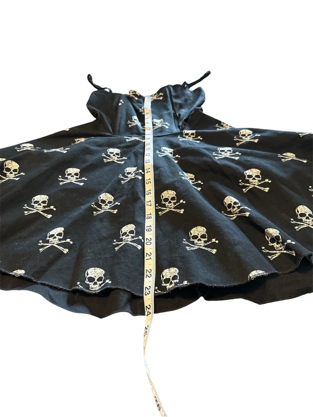 RockSteady Black Mini Dress with White Skull Print